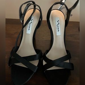 Nina black and rhinestone heels